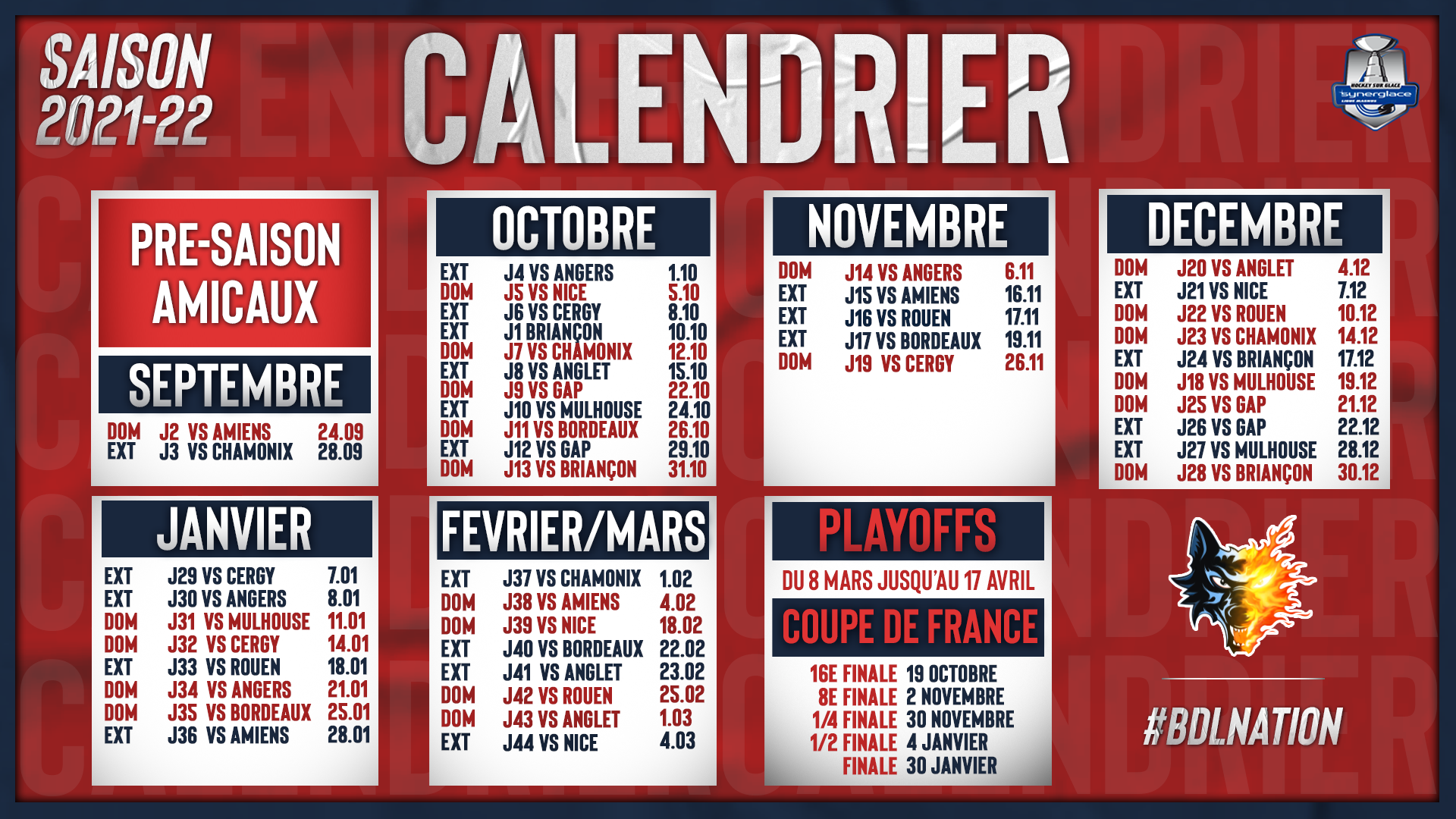 Calendrier BDL